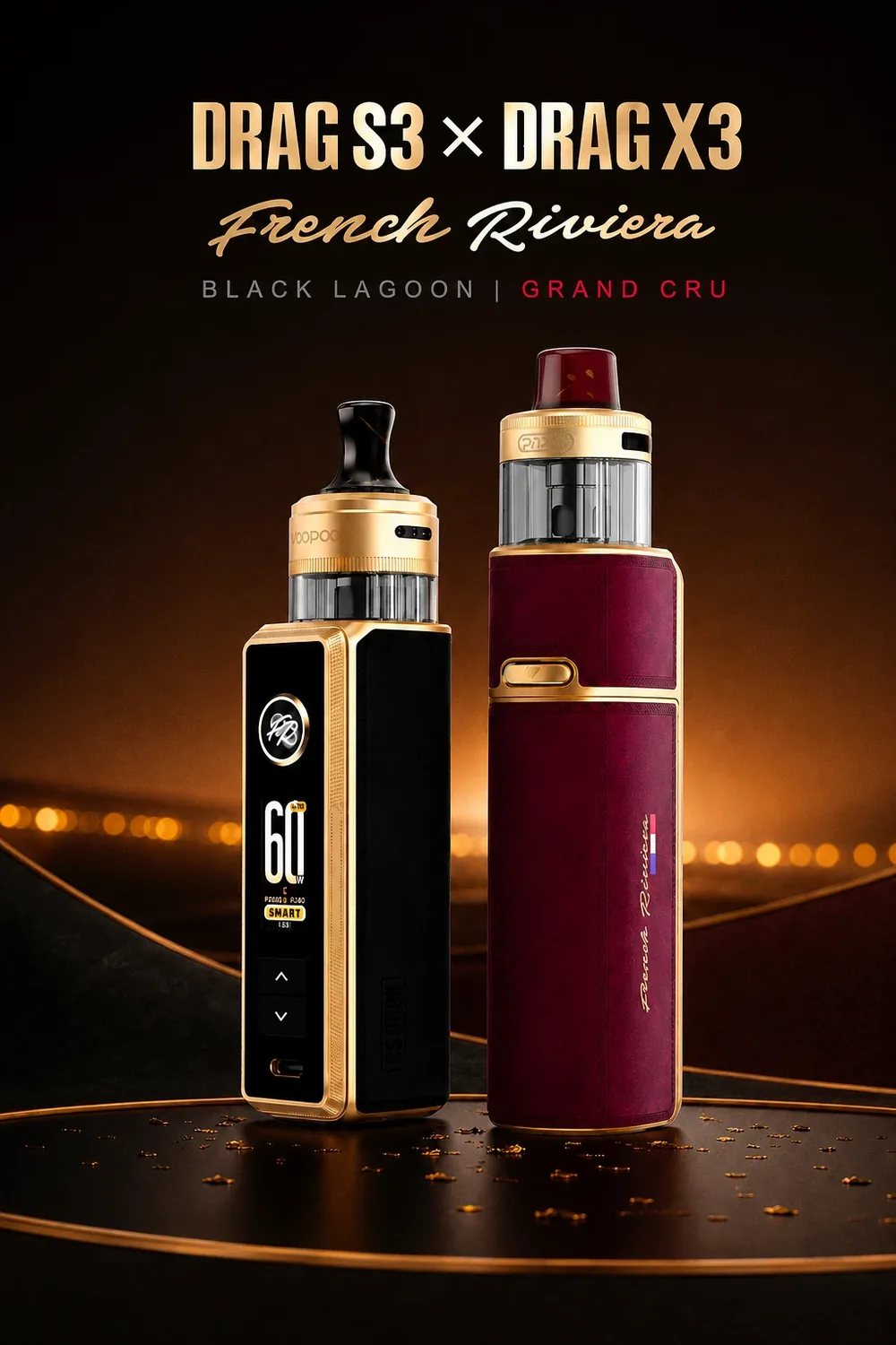 VOOPOO Drag S3 Black Lagoon et Drag X3 Grand Cru, édition French Riviera
